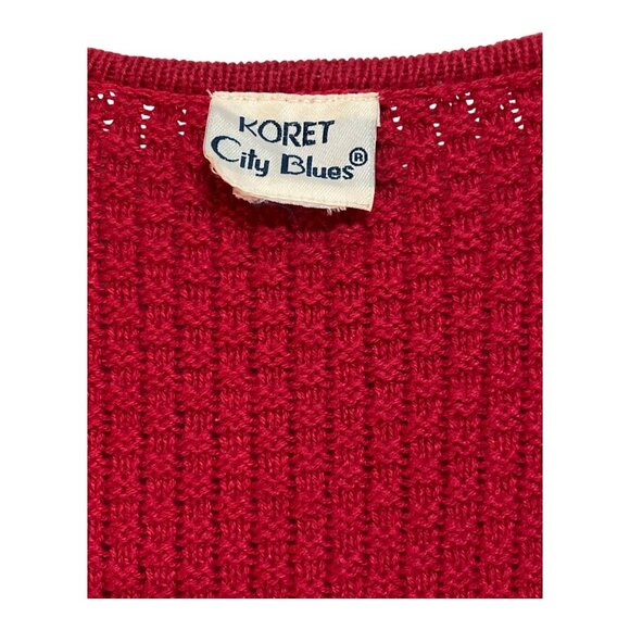 Vintage Koret City Blues Red Knit Vest – Patriotic Americana Flag & Heart Embroi - Picture 2 of 4